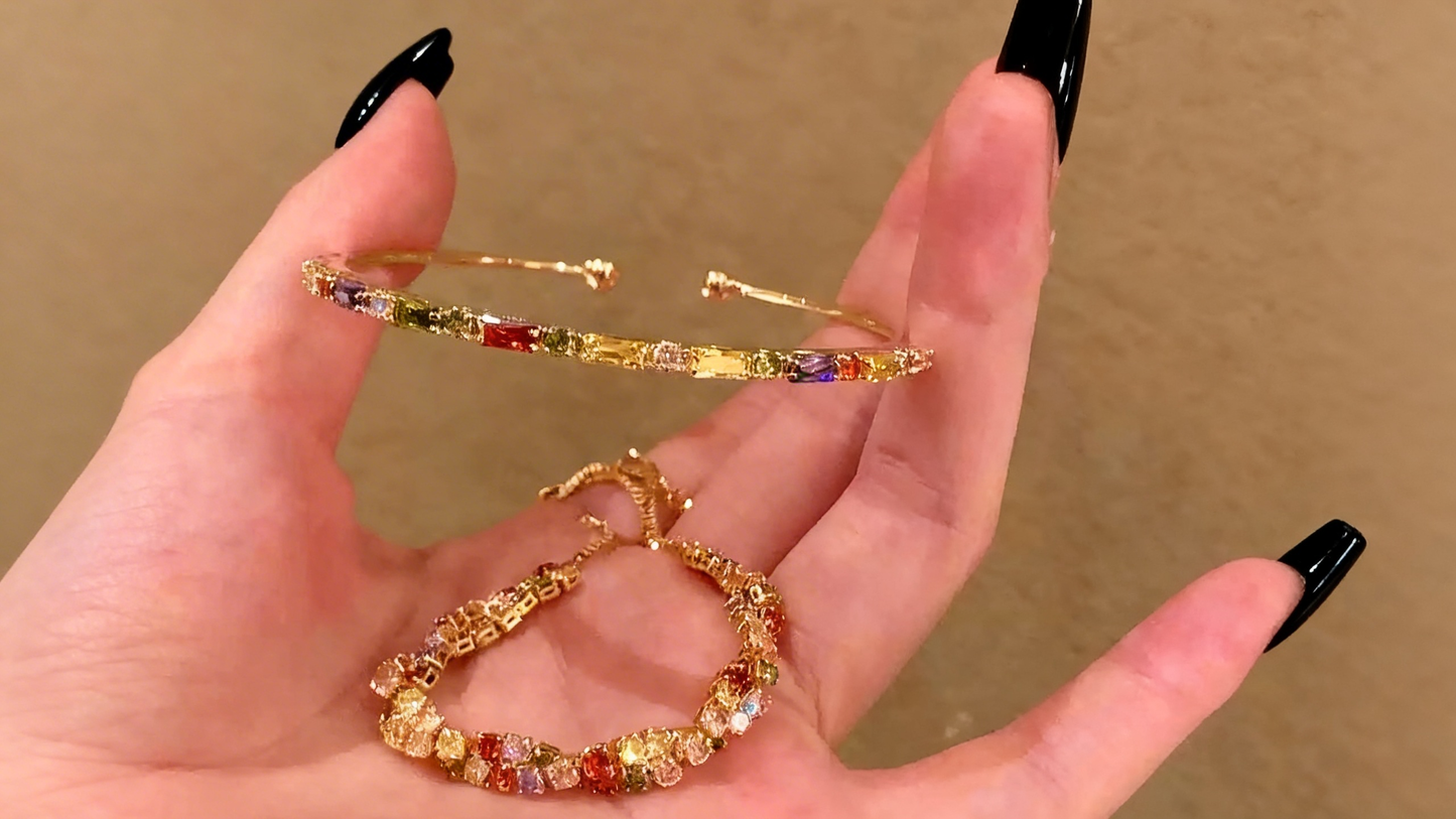 Handcrafted Gemstone Bracelet Set | Elevate Your Wrist Stack with Vibrant Sparkle