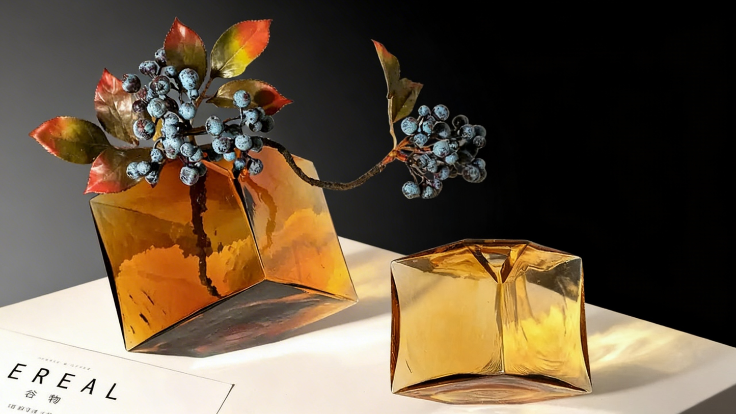 Handcrafted Premium Glazed Glass Vase | Artisanal Polished Accent for Refined Home Spaces