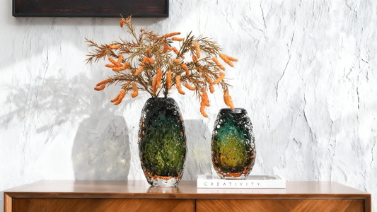 Luxury Glazed Glass Vase | Master Artisan-Crafted Statement Piece for Sophisticated Homes