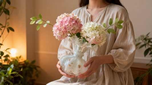 Luxury Handcrafted Crystal Glass Vase – Sculptural Art Flower Vase for Modern Home Decor